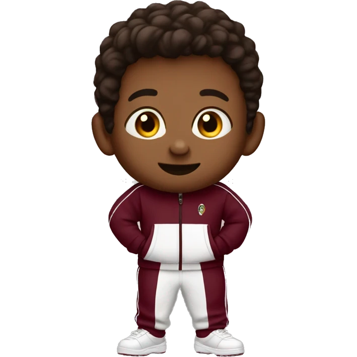 Boy in burgundy ￼tracksuit emoji