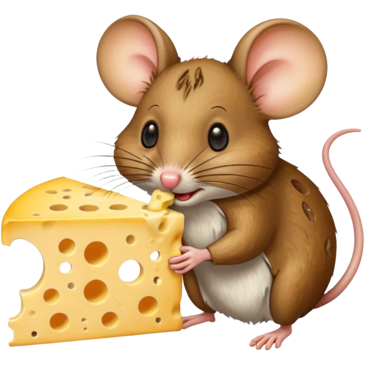 mouse eating a piece of cheese emoji