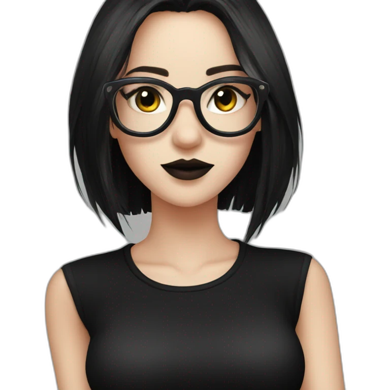 Tango-dancing-white-goth-girl-dark-hair-with-glasses-black-tshirt emoji