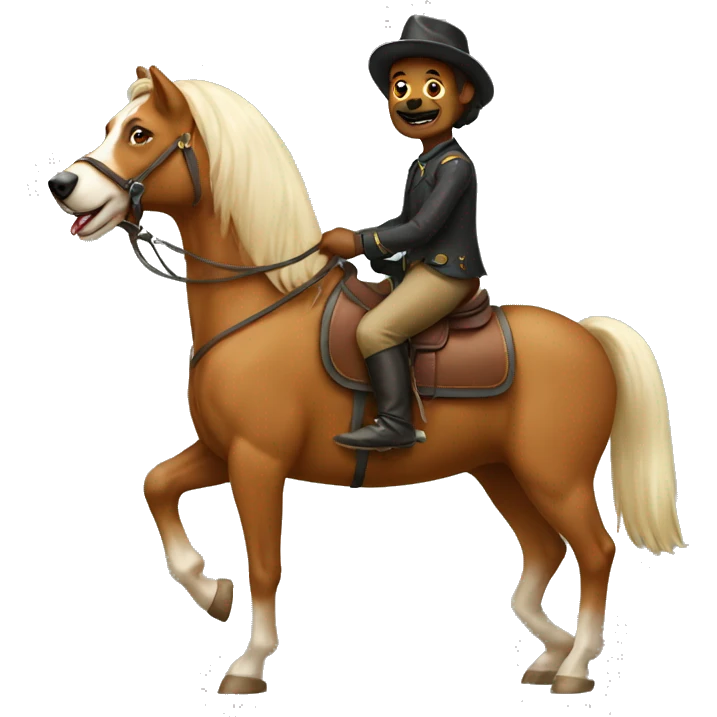 Dog riding a horse emoji
