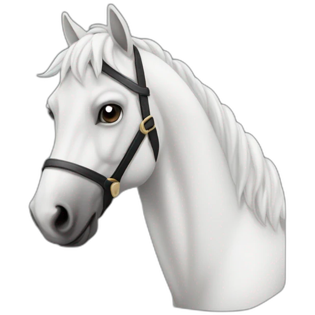 Cheval avec le corp noir et la tête blanche  emoji