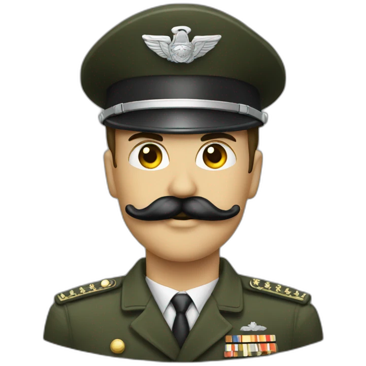 Militaire avec moustache carré noir emoji