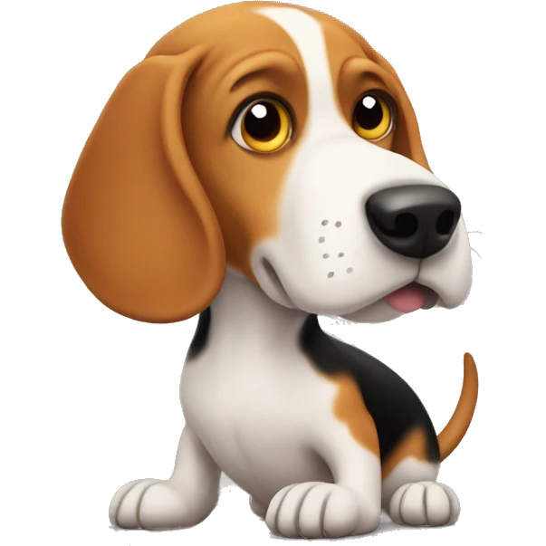 Beagle being a worm emoji