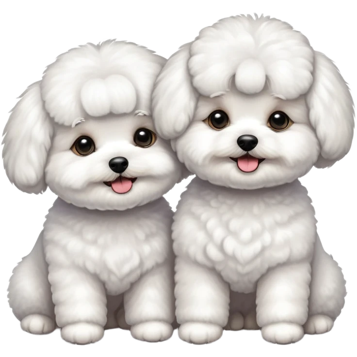 Two Bichon frise girls  emoji