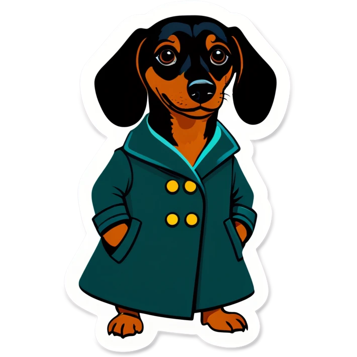 Dachshund in coat emoji