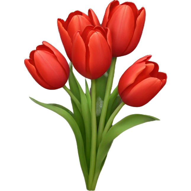 Red tulip bouquet  emoji