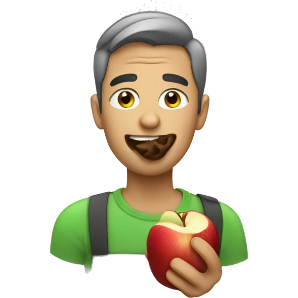 Man eating apple emoji