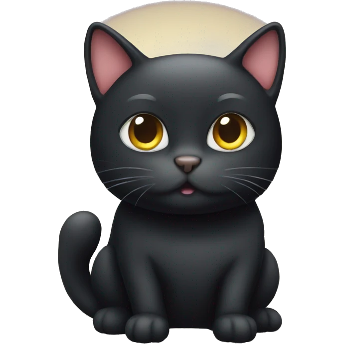 fat black cat emoji