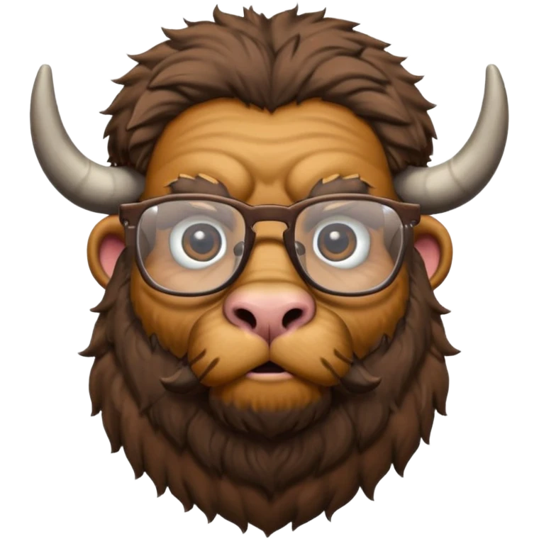 bearded buffalo with shirt and glasses emoji