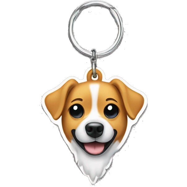 Dog collar tag that reads spit emoji