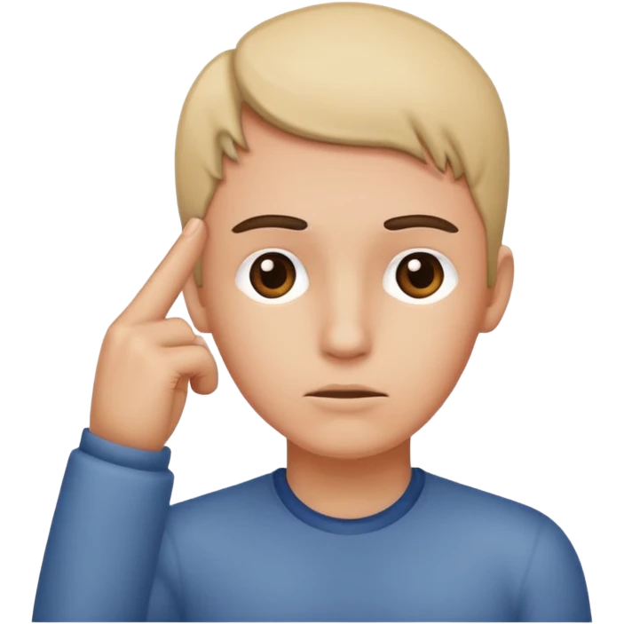 1 finger on head thinking emoji
