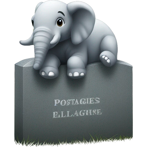 postgres elephant on headstone emoji