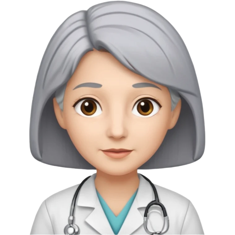 nurse with grey hair no hat emoji