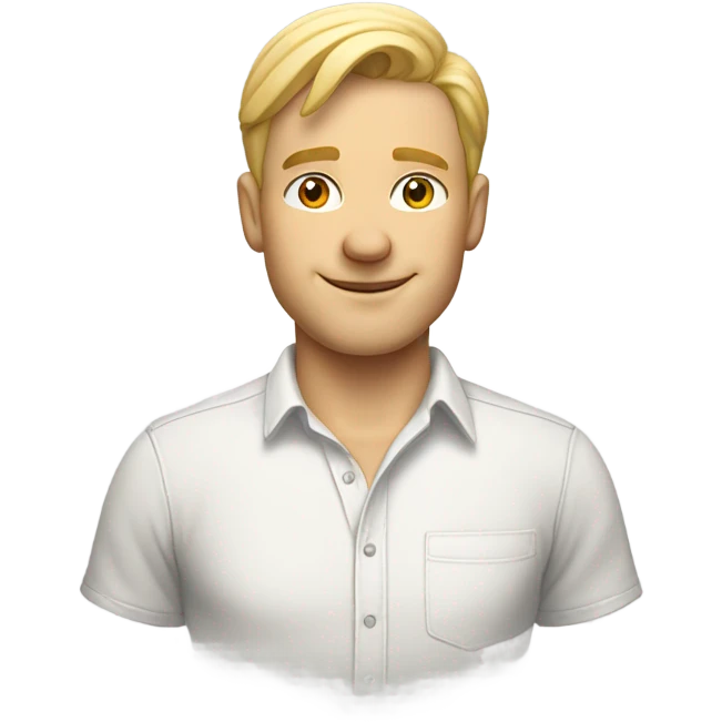 Blonde man with a shirt that says Marc emoji
