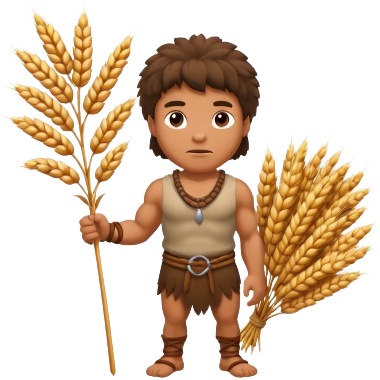 Stone age man  with Wheat Bundle emoji