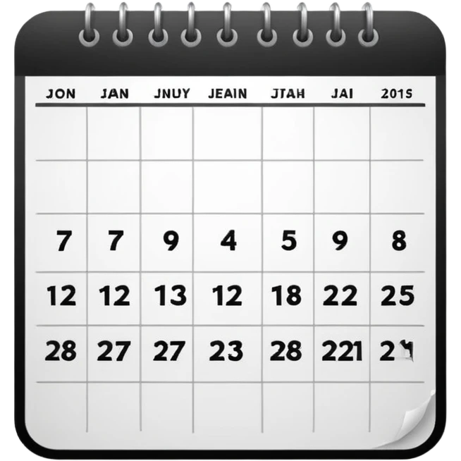 simple black and white calendar emoji