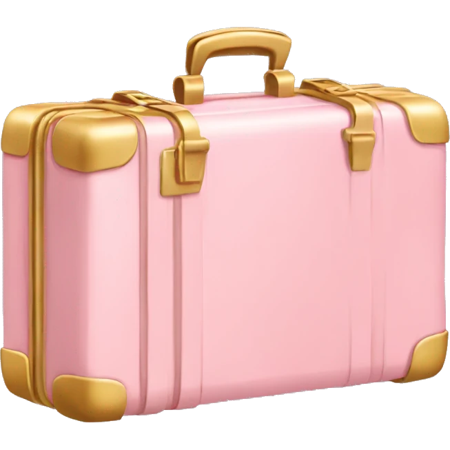 Light pink golden suit case  emoji