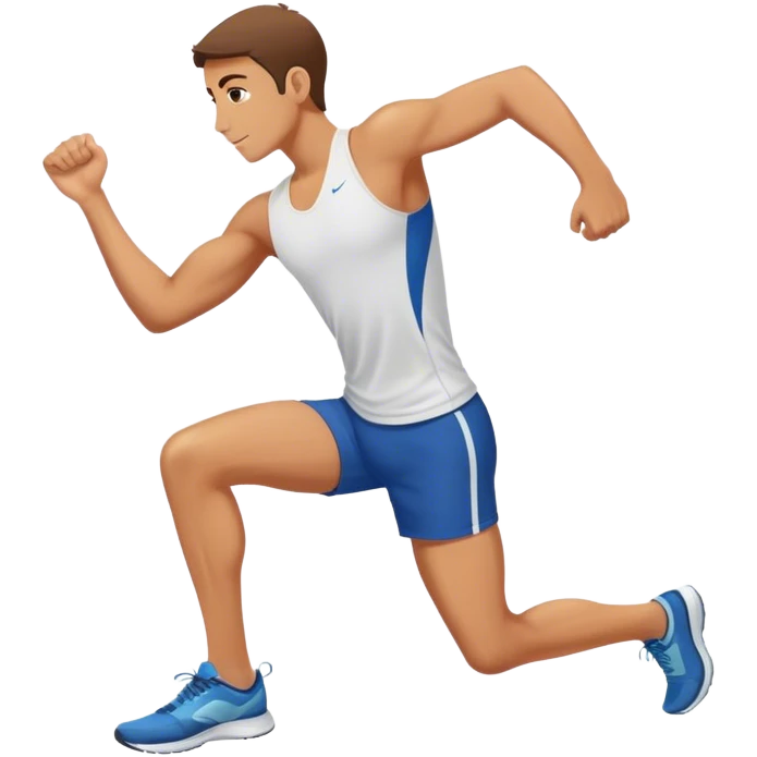 male runner stretching quadriceps emoji