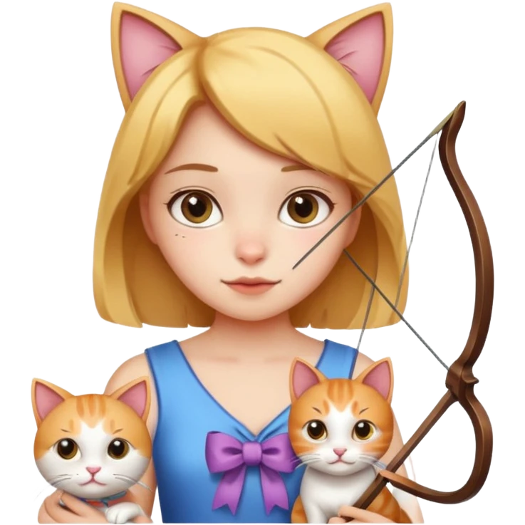 Bow with girl and cat  emoji