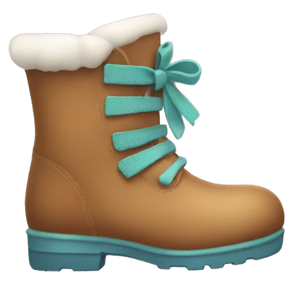 cute pair of winter boots with little bows in the back emoji