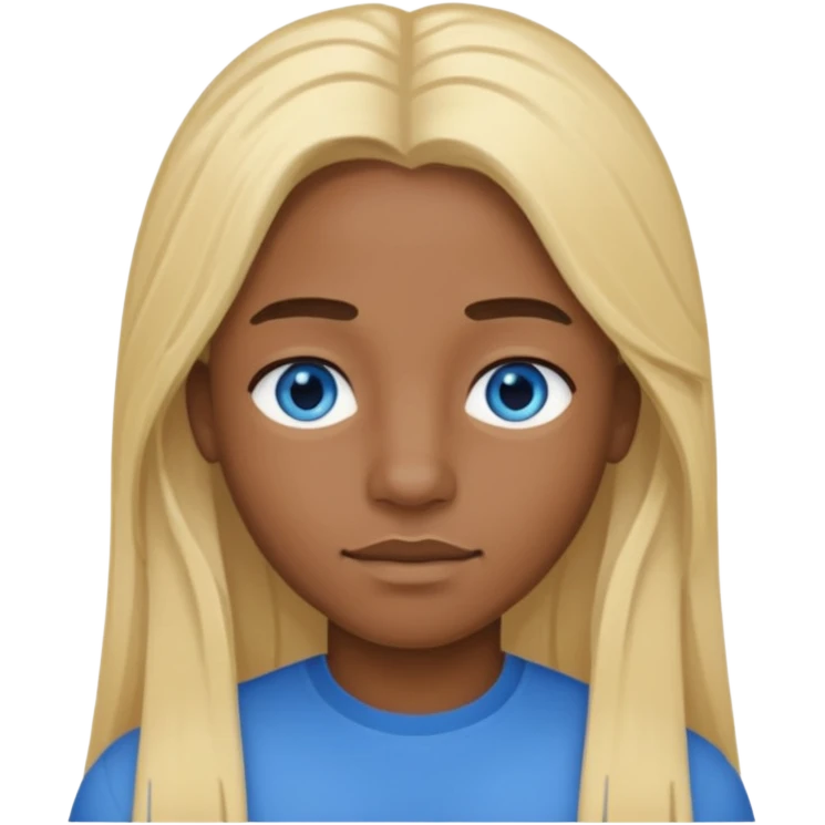 mavi gözlü uzun sarı saçlı zenci emoji
