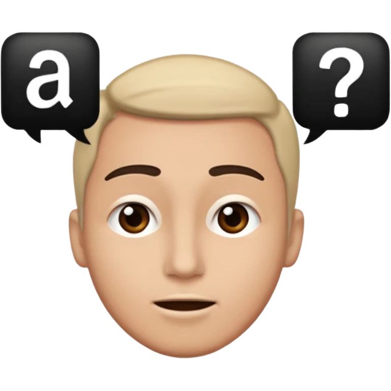 Person speaking, word saying ASK at the top emoji