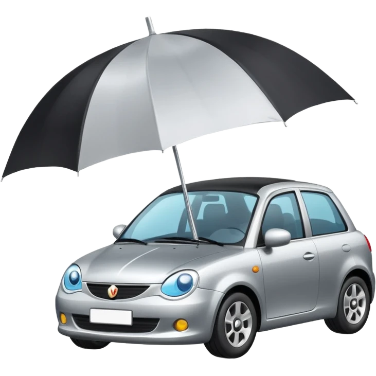 car under an umbrella, car insurance concept emoji