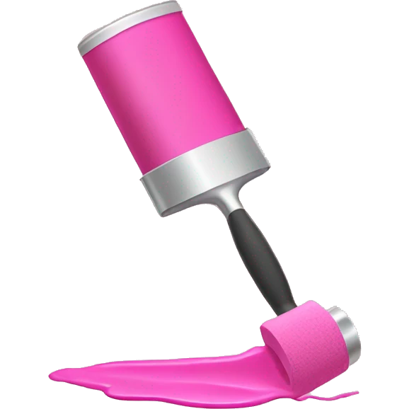 Pink Paint roller and paint emoji