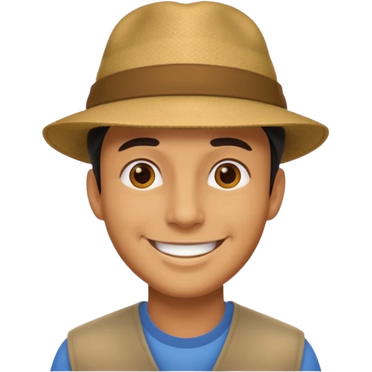 Hat and happy man emoji