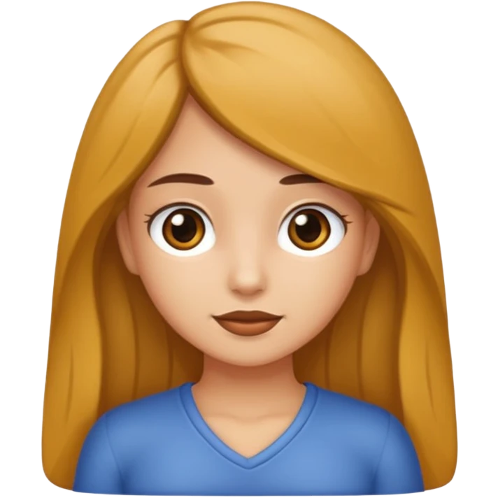 haz a una chica con pelo libro pero medio largo, que sea castaña y de piel clarita  emoji