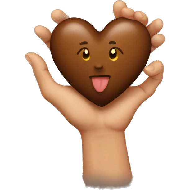 Brown heart in hand emoji
