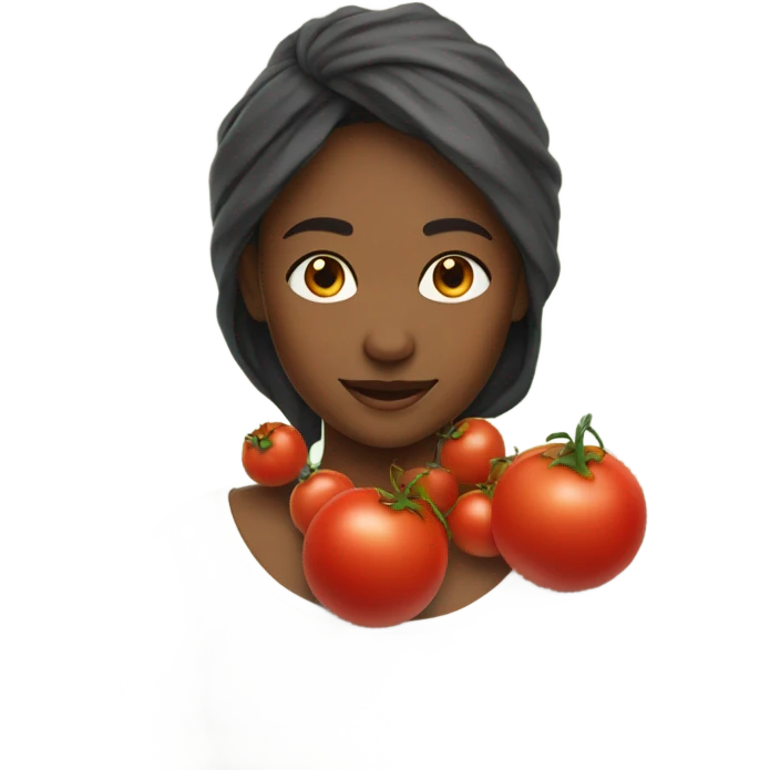 A girl with tomatoes on her neck  emoji
