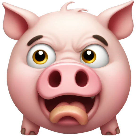 The angry pig is crying emoji