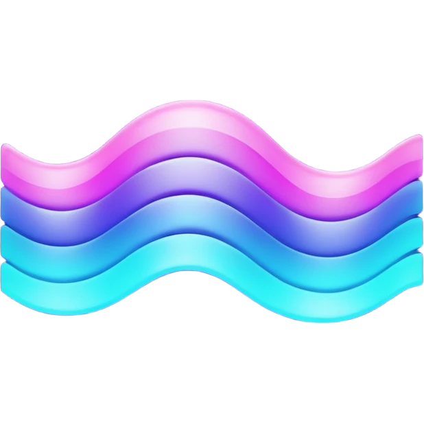 futuristic minimalistic emoji icon, abstract holographic wave or pulse symbolizing "Many voices. One purpose. One future", neon purple and cyan gradient, glowing aura, dark sci-fi background, 1:1 aspect ratio emoji