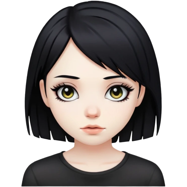 black haired girl emo style emoji