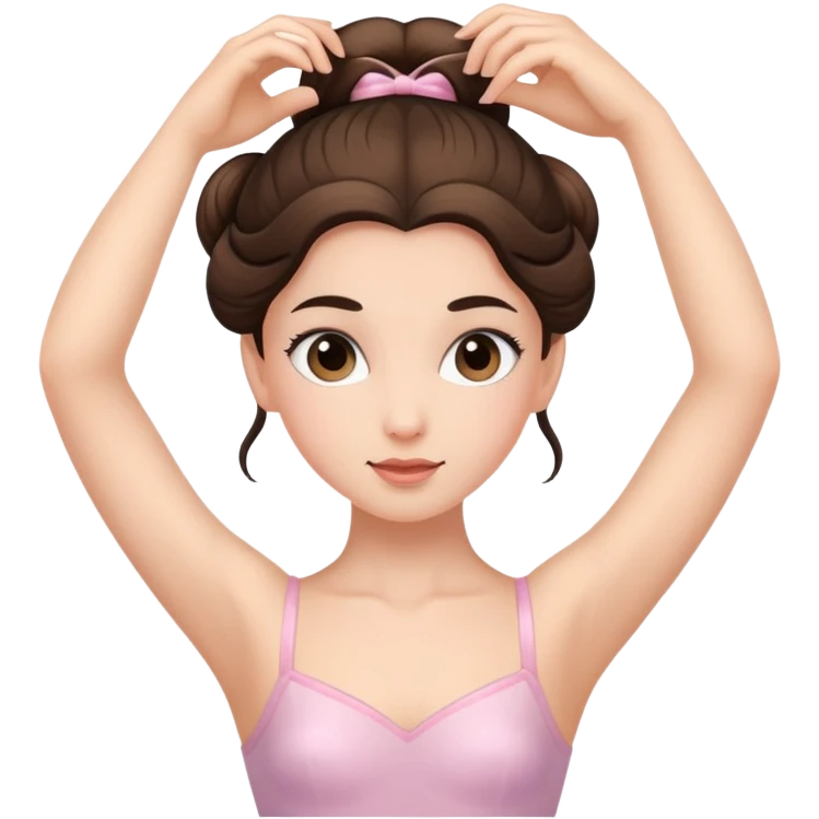 brunette girl ballerina doing her hair  emoji