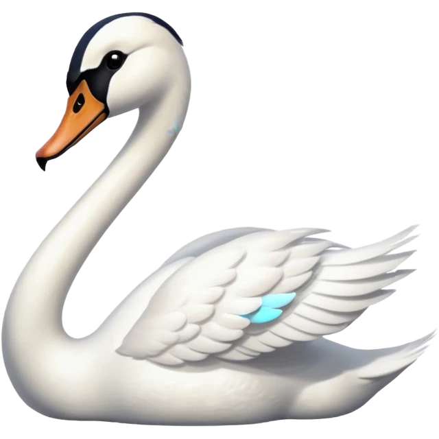 Swan emoji facing left side emoji