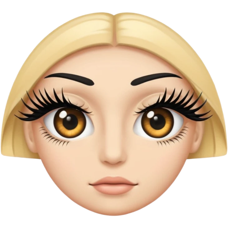 eyelash strip above an open eye emoji