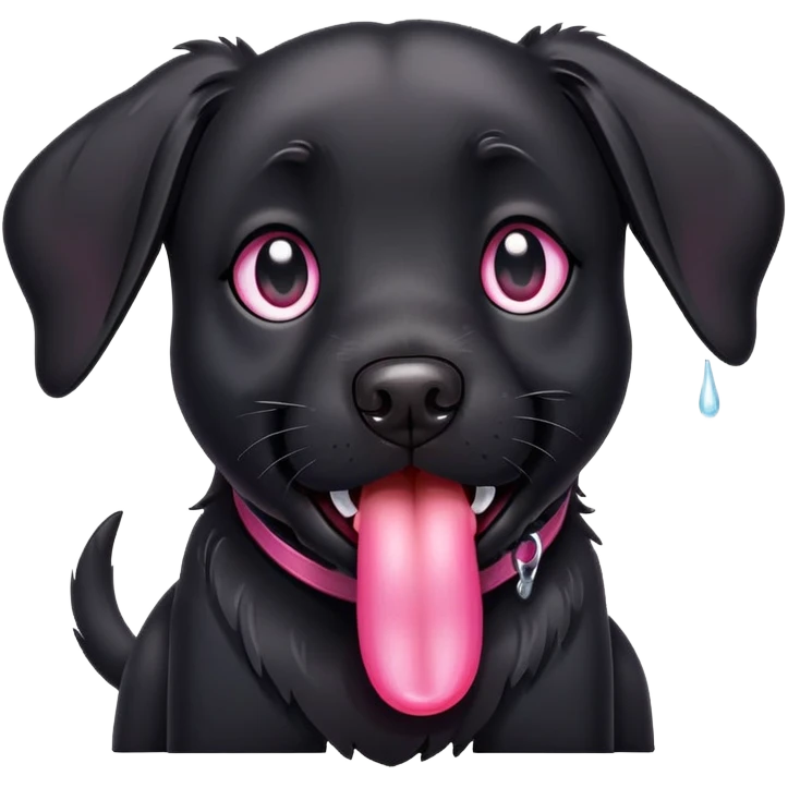 A Black dog with tongue  emoji