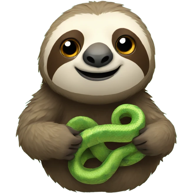sloth holding snake emoji
