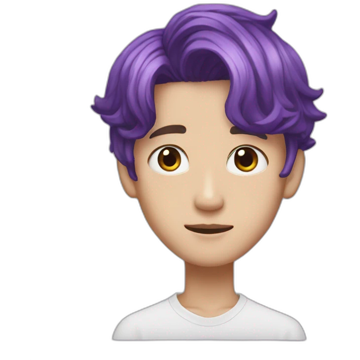 Jung kook with purple hair emoji