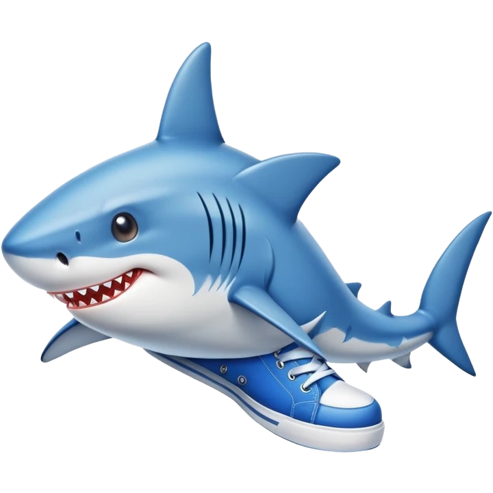 Shark whit shoes blue emoji