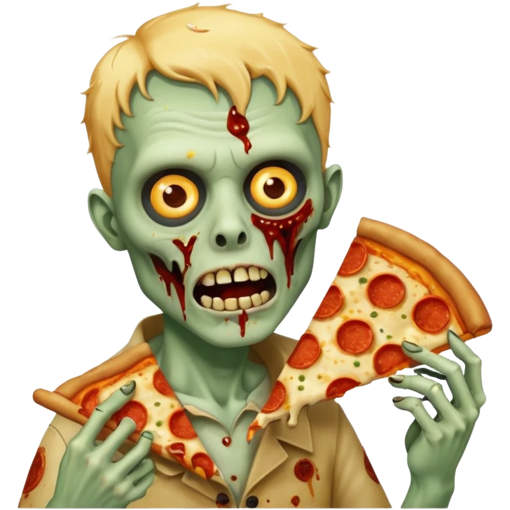 zombie eating pizza slice emoji