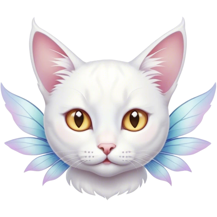  White cute Cat with fairy wings  emoji