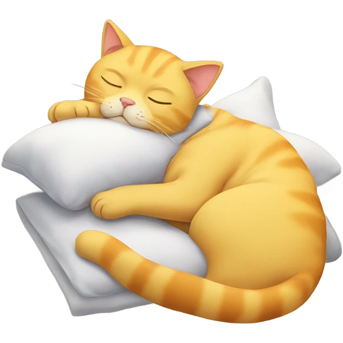 Yellow cat sleeping emoji