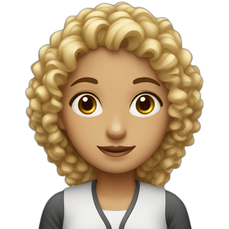 Arab Curly hair engineer girl emoji