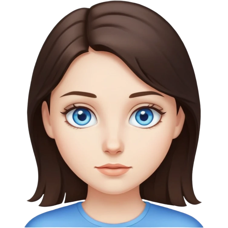 Brunette girl with blue eyes emoji