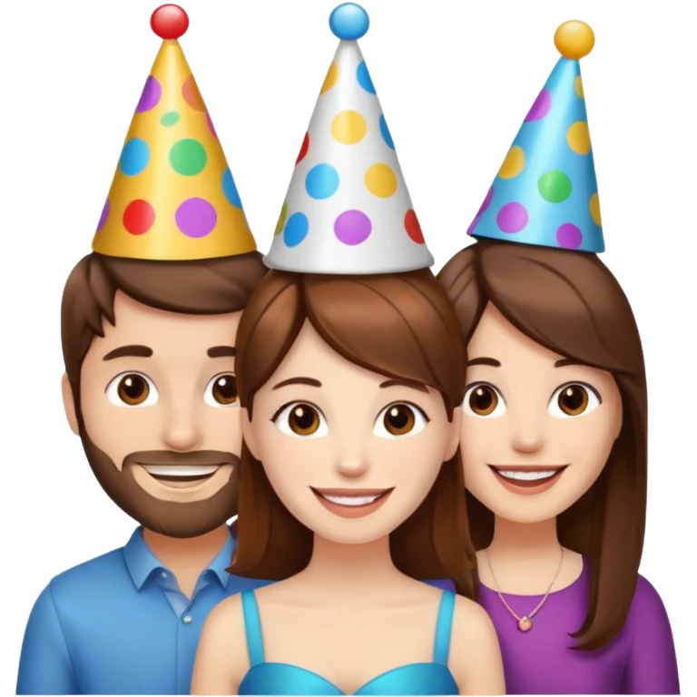 Un trouple : deux hommes  et une femme qui sont tensemble , ils sont tous blanc et brun  emoji