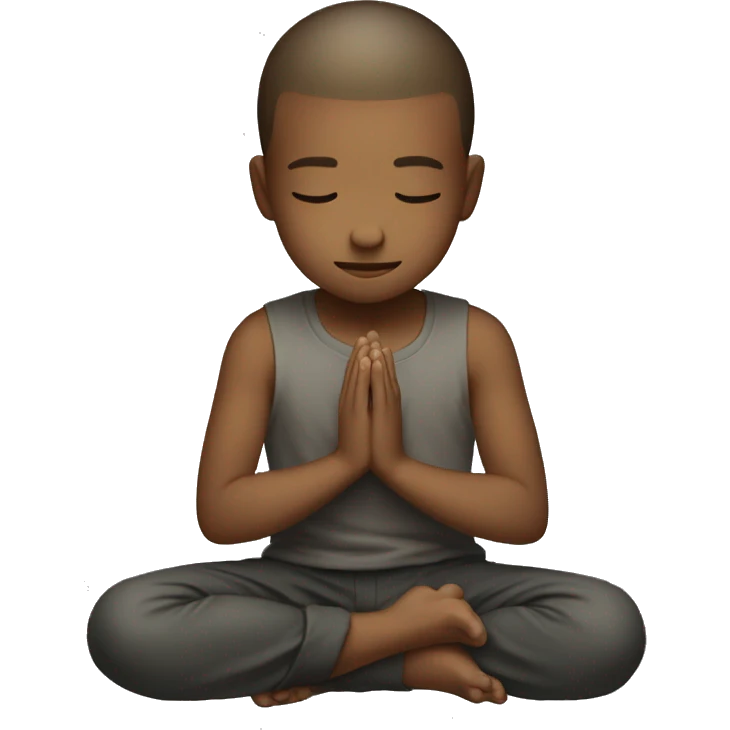 Boy praying head down and sparkle around head emoji