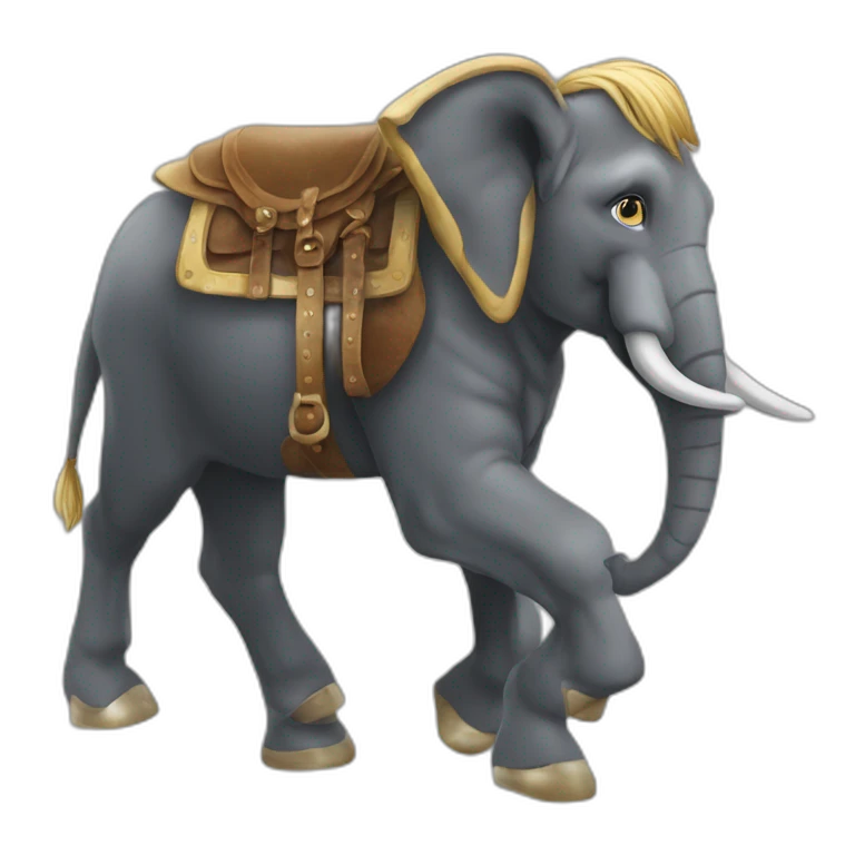 Cheval sur éléphant emoji